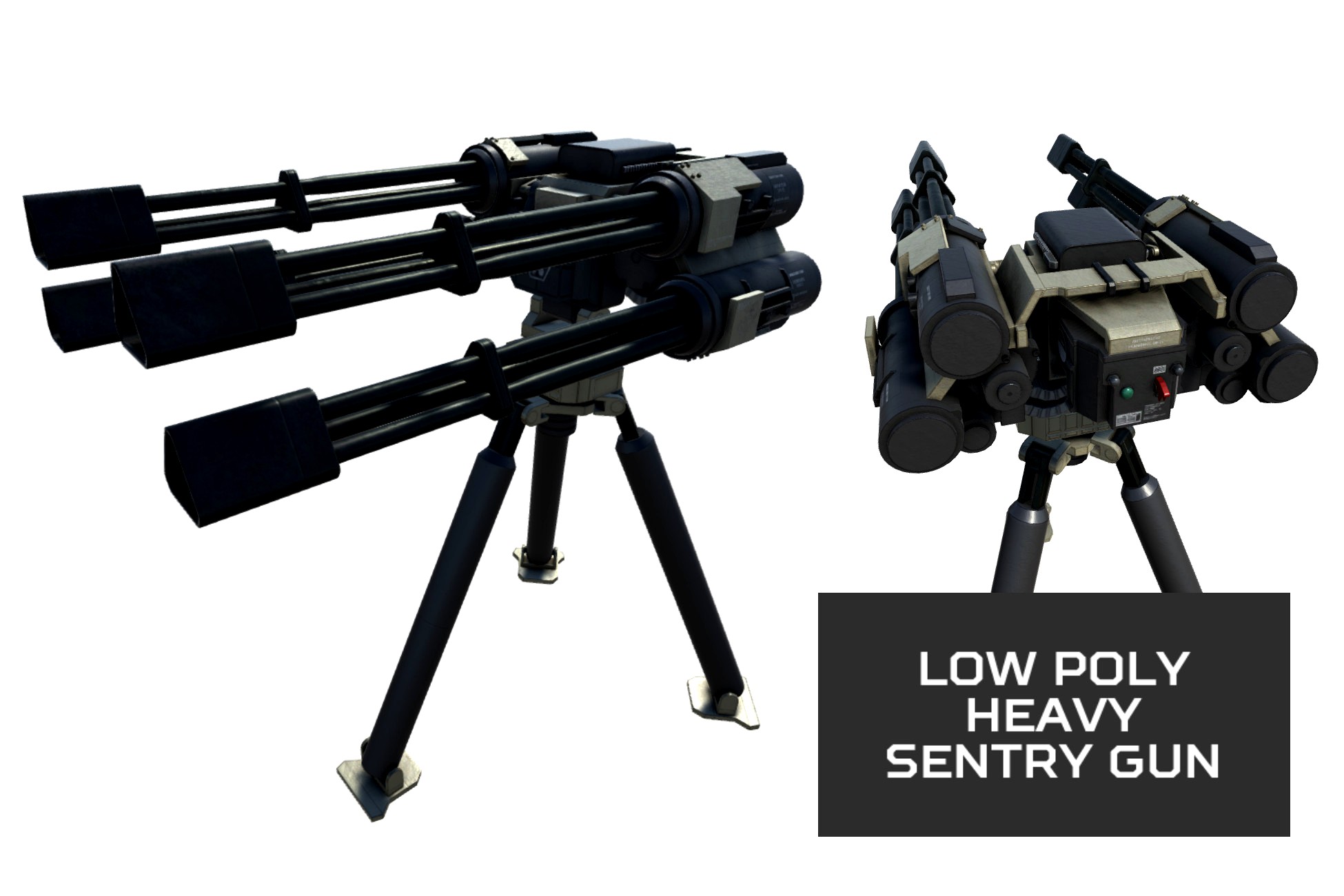 Low Poly Heavy Sentry Gun