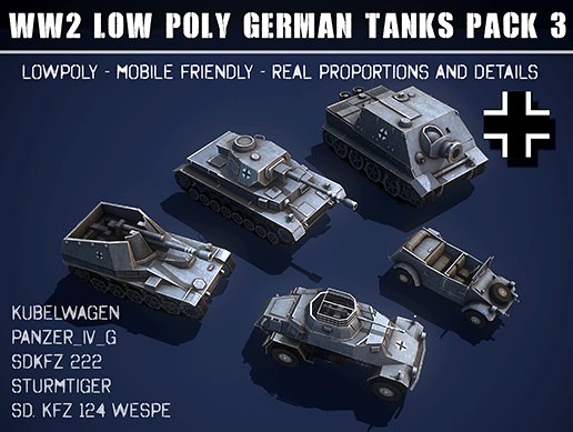 WWII Low Poly German Tanks #3