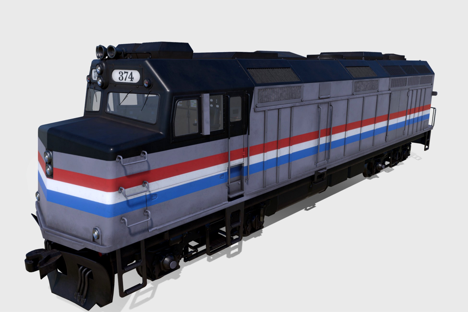 Realistic Train HQ 3d model