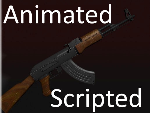 Animated and Scripted Assault Rifle