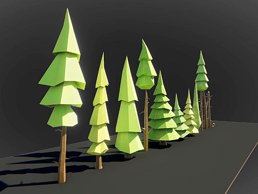 Stylized Pine Trees