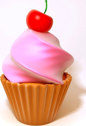 Cherry cupcake 3D Model