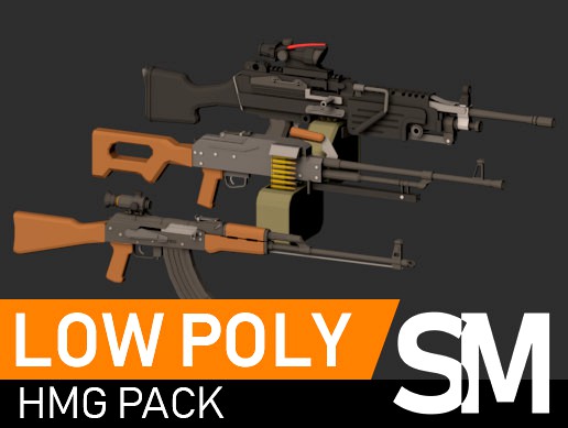Low Poly Machineguns Pack
