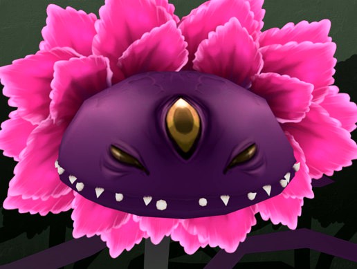 Hand painted floral flytrap monster