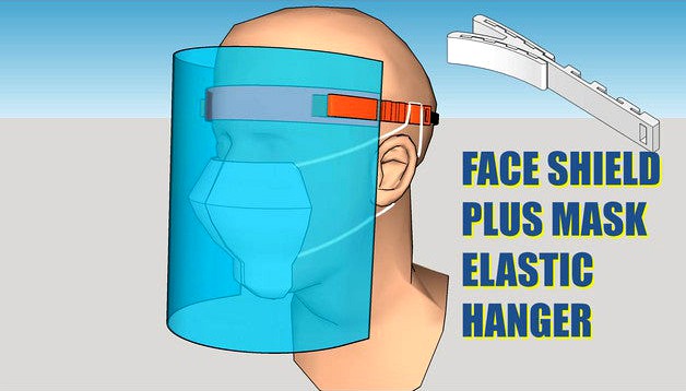 Face shield plus mask elastic hanger by marslam