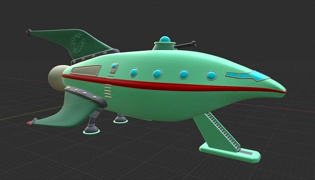 futurama space ship by x_Cug_x