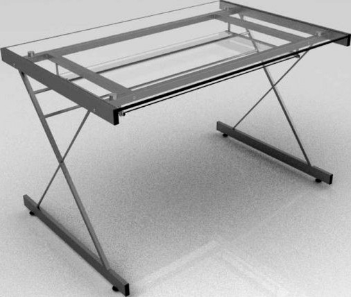 Computer Glass Desk 3D Model