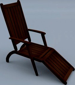 Deckchairs Wooden 3D Model