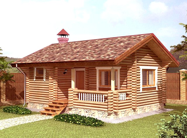 Log House 5600 x 7600mm 3D Model