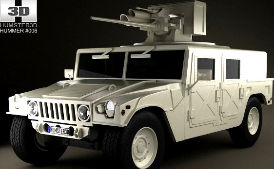 Hummer M242 Bushmaster 2011 3D Model