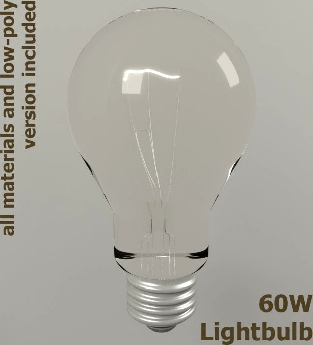 60W Bulb 3D Model