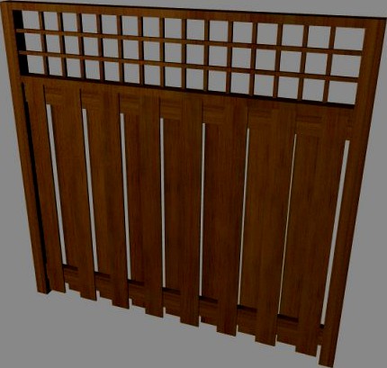 Wooden Fence 15 3D Model