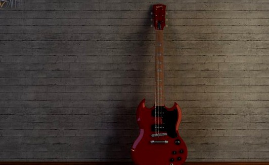 Gibson sg style guitar 3D Model