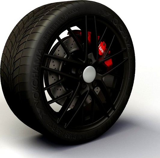 Wheel Detroit ZR1 rims and tire 3D Model