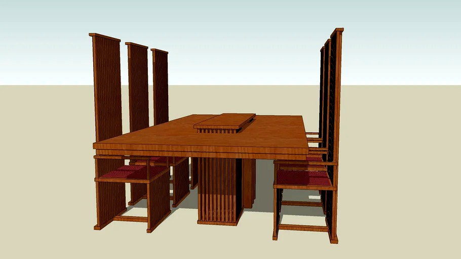 Formal Wright Style Dining Set
