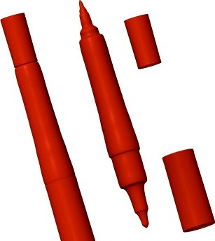 Red pen marker 3D Model