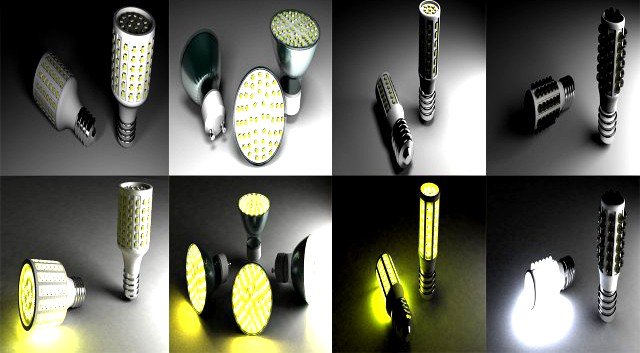 LED lights collection 3D Model