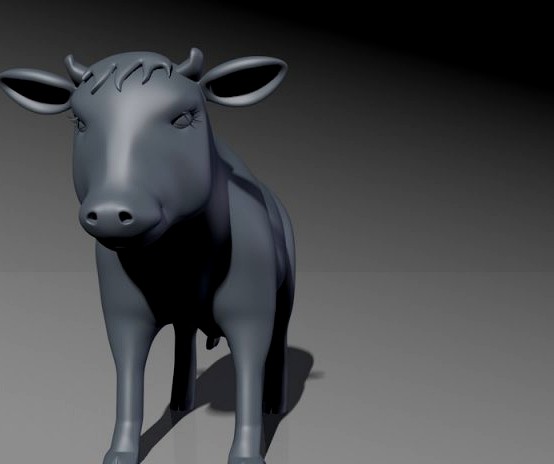 Cow Model with UVs 3D Model