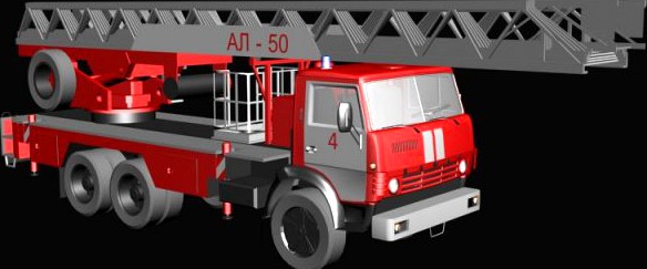 Kamaz extension ladder AL50 3D Model