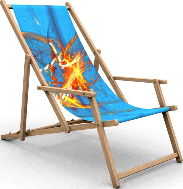 Deck chair with arm rest 3D Model