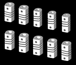 Flexible Coupling Set for 3D printing.