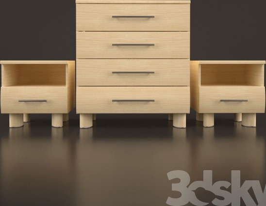 Chest of drawers and bedside cabinet DREAM BRW