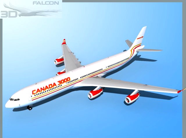 Falcon3D A340 600 Canada 3000 3D Model