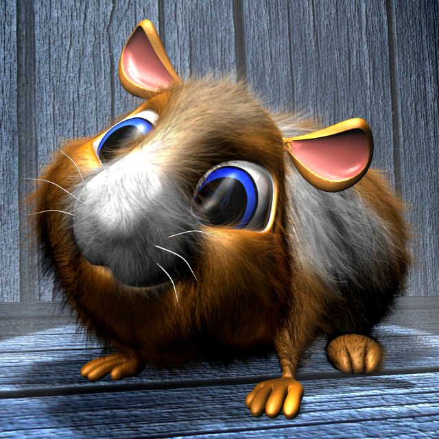 Cartoon Hamster Rigged 3D Model