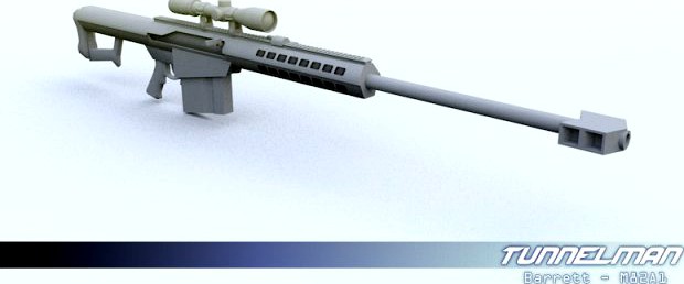 Low Poly Barrett M82A1 3D Model