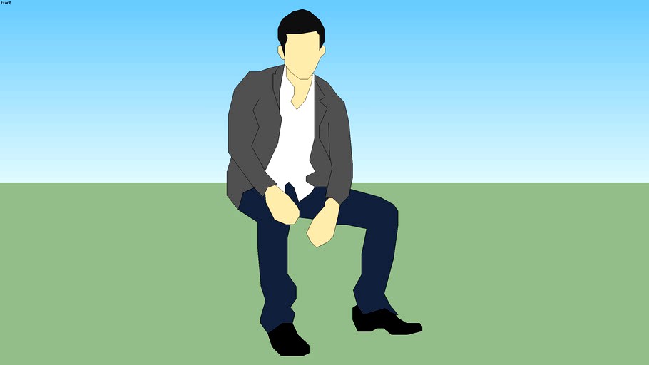 sitting man 2d