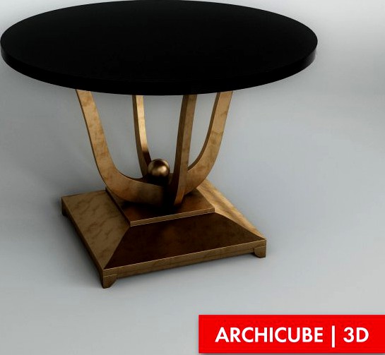Round black table 3D Model