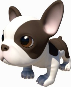 Puppy with Morphs 3D Model