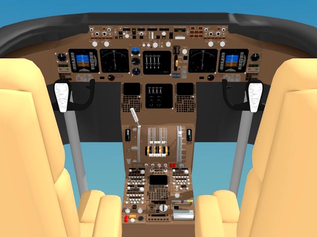Cockpit Boeing 747 400 3D Model