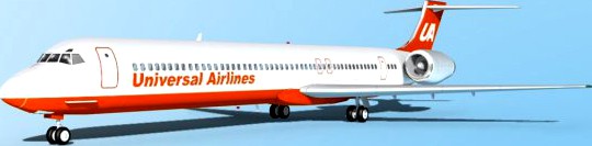 Falcon3D MD 80 Universal Airlines 3D Model