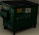 Green Trash Dumpster 3D Model