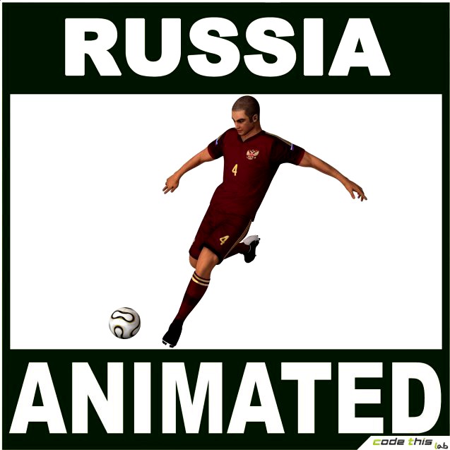 Soccer Player Russia CG 3D Model
