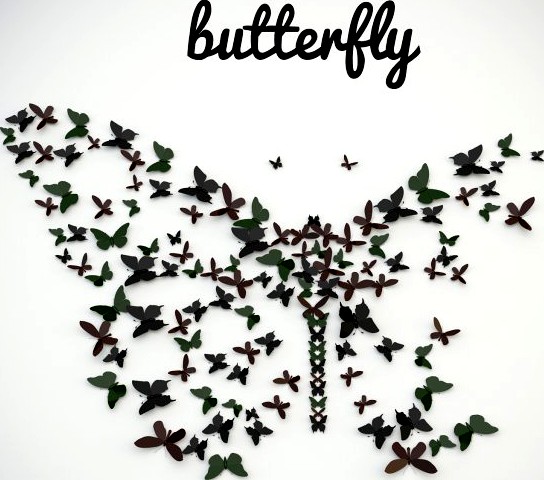 Panel Butterfly 3D Model