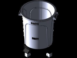 10 Gallon Brute trash can with dolley