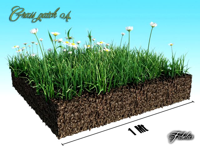 Grass patch 04 3D Model
