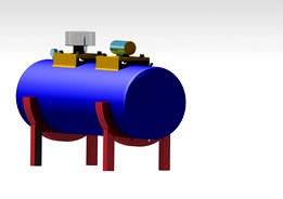 Horizontal pressure vessel (compressor)