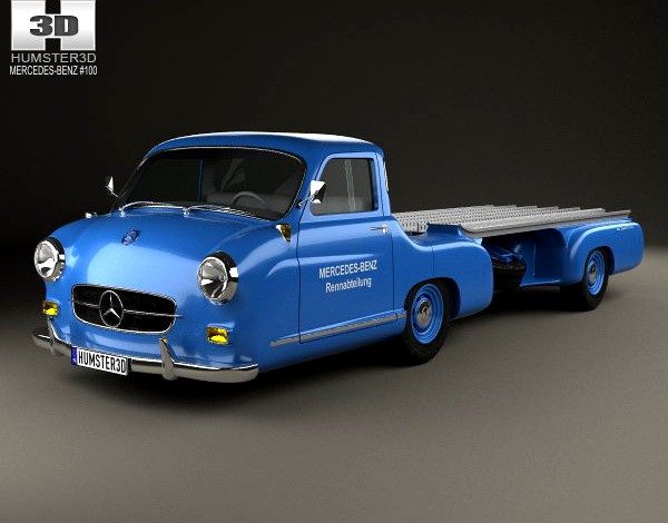 MercedesBenz Blue Wonder Renntransporter 1954 3D Model