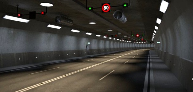 Tileable road tunnel 3D Model