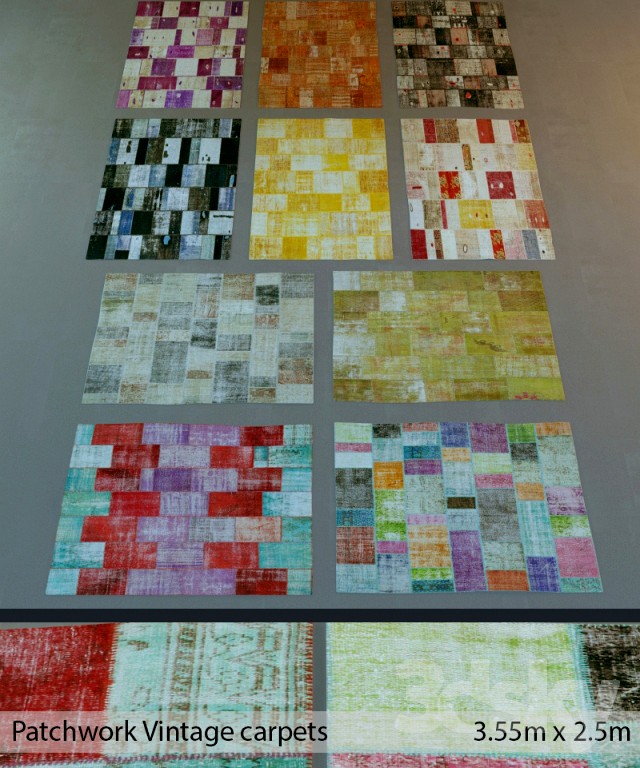Patchwork Vintage carpets set 2