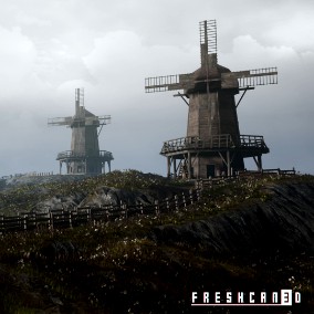 Medieval Windmill with interiors