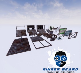 Modular Post Apocalyptic Metal Industrial Building Set