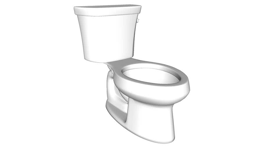 K-3998-RA Wellworth(R) two-piece elongated 1.28 gpf toilet with Class Five(R) flush technology and right-hand trip lever, seat not included
