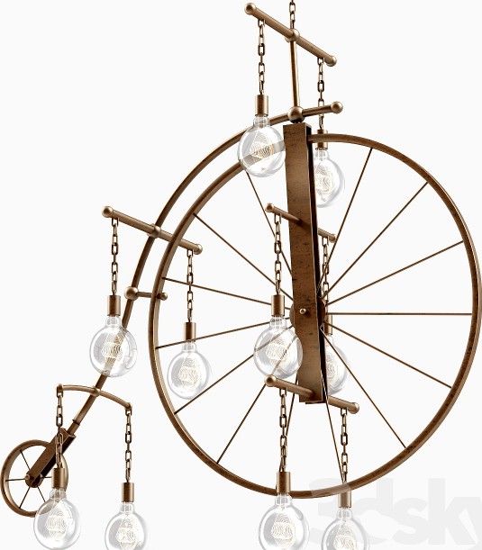 1stdibs Large Brass Bicycle Chandelier