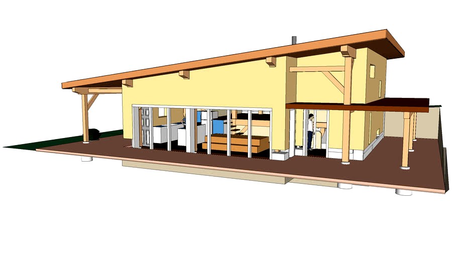 Straw Bale Timberframe 1BR 1BA 1250 sq. ft.