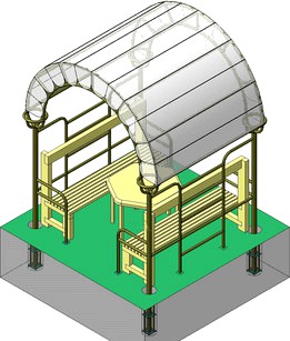 Children's arbor with wooden furniture