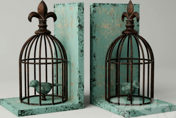 Birdcage Bookends